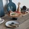 Hello Honey® 9.75" Brown & Black Enameled Mango Wood Kitchen Pedestal